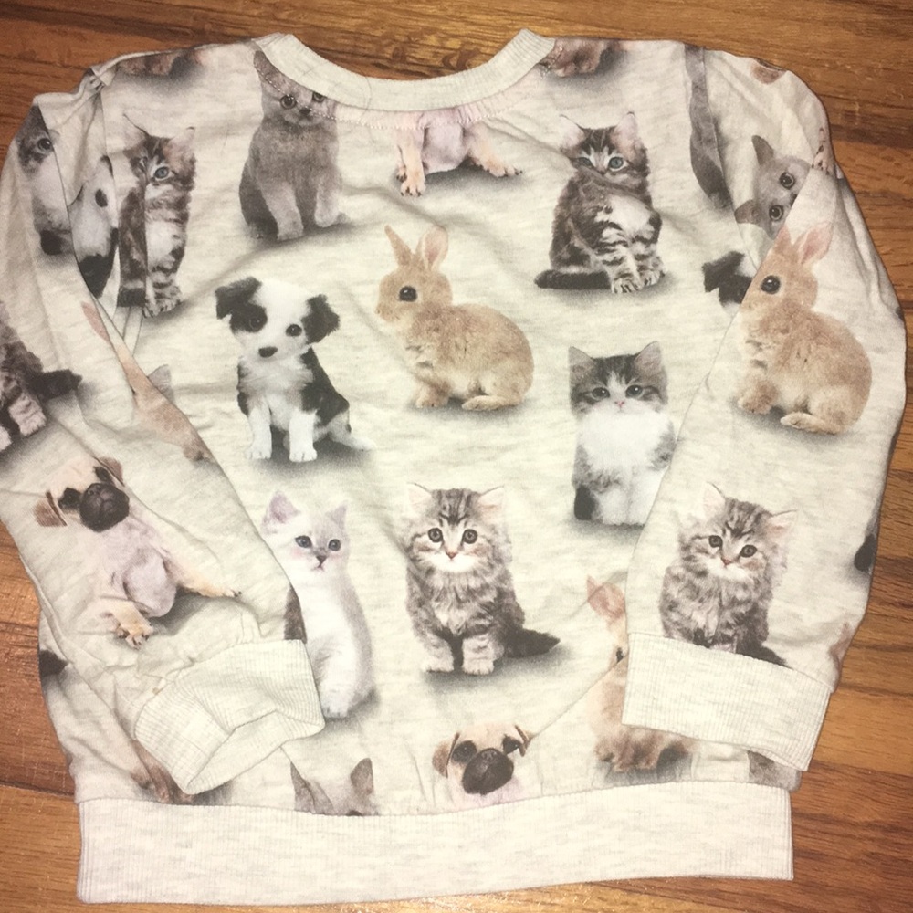 H&M long sleeve dog, cat & rabbit shirt
